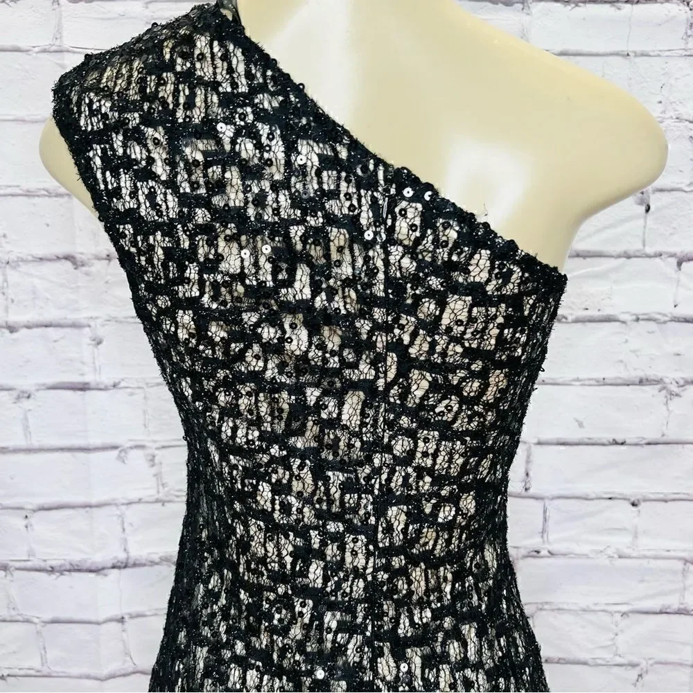 David Meister One Shoulder Sequin size 2 - Picture 6 of 13